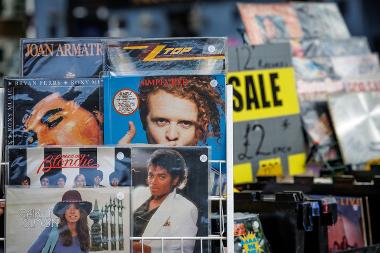 Retro records at Preston Outdoor Market